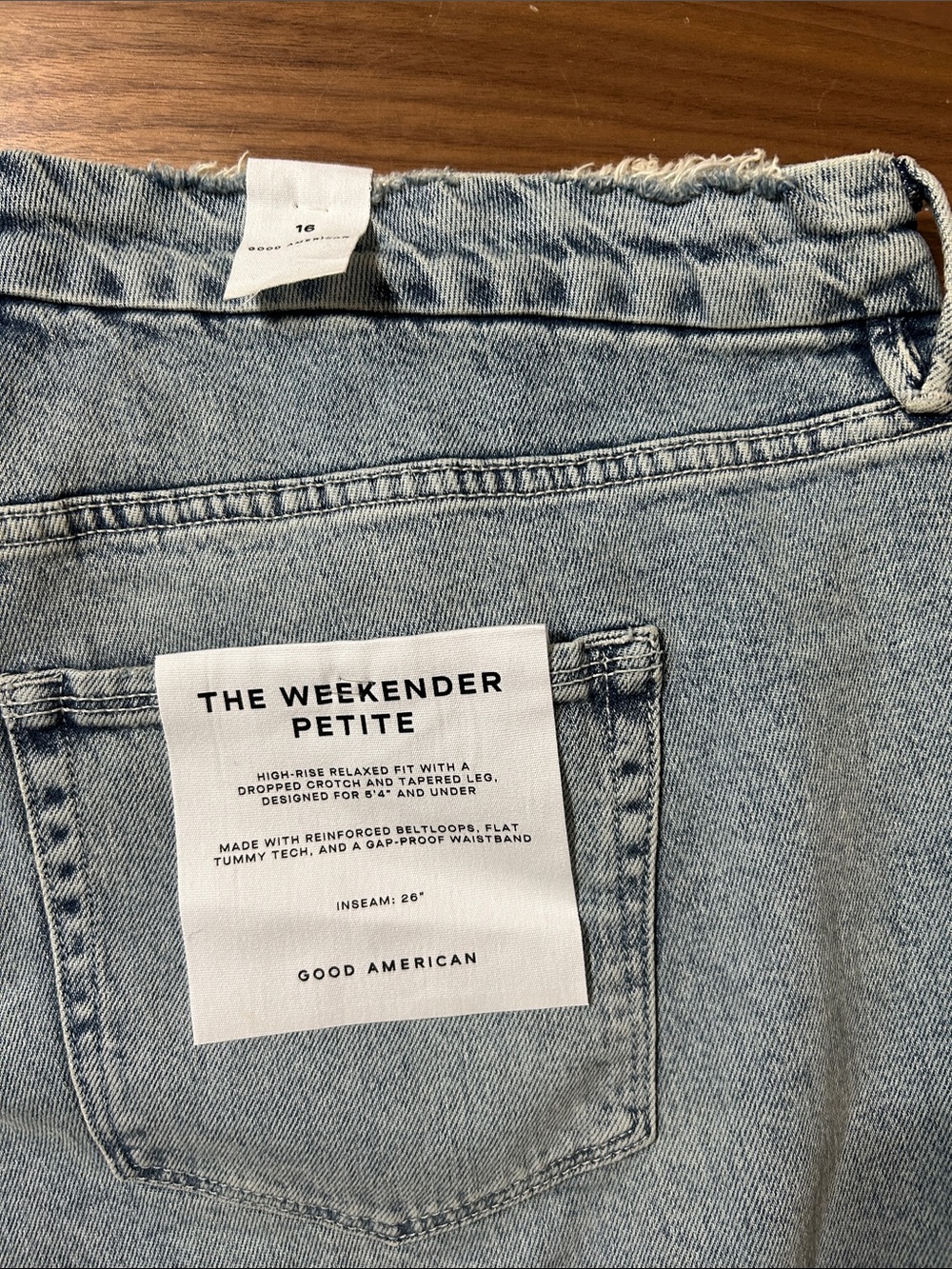 Good American The Weekender Petite High Rise Slim Straight Jeans Size 16 - Picture 8 of 10